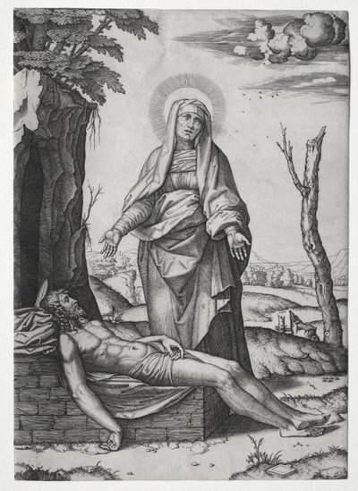 Pieta. by Marcantonio Raimondi