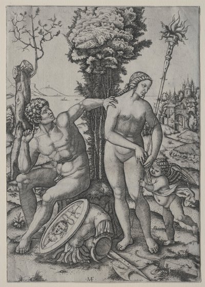 Venüs, Mars ve Aşk Tanrısı, 1508. by Marcantonio Raimondi