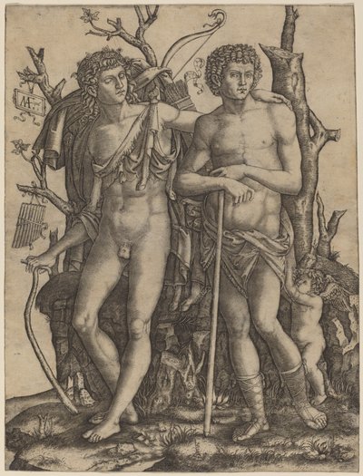 Apollon ve Sümbül by Marcantonio Raimondi after Francesco Francia