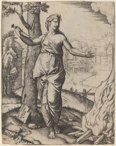dido by Marcantonio Raimondi after Raphael