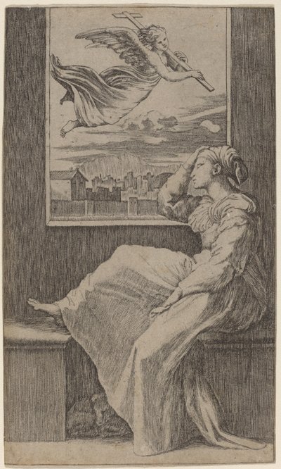 dalgın kadın by Marcantonio Raimondi possibly after Raphael