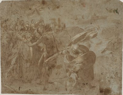 Aziz Petrus'un Malchus'un kulağını kesmesiyle İsa'nın tutuklanması by Marcantonio del Forno