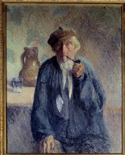 Pipo içen yaşlı bir köylünün portresi Tablo, Marcel Couchaux (1877-1939) 20. yüzyıl Güneşi. 0,92x0,73 m Rouen, Musee des Beaux Arts Dikkat! Bu çalışmanın kullanımı, üçüncü taraf yetkilendirme talebine veya ek ücretlere tabi olabilir. by Marcel Couchaux