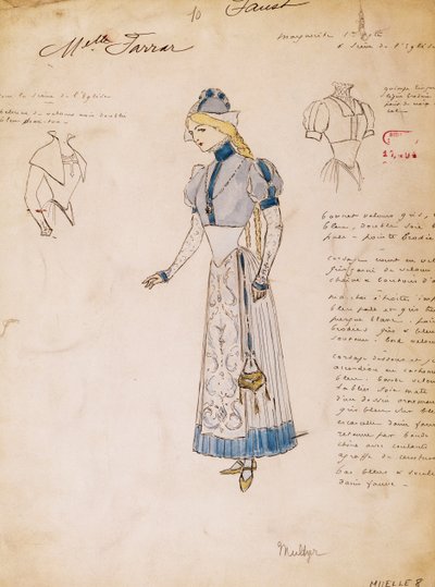 Margherita, Multzer tarafından yaratılan, Charles Gounod tarafından Faust için kostüm taslağı by Marcel Multzer