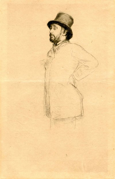 Şapkalı Edgar Degas. by Marcellin Gilbert Desboutin