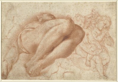Bir grup melek ve yalancı bir adam by Marcello Venusti