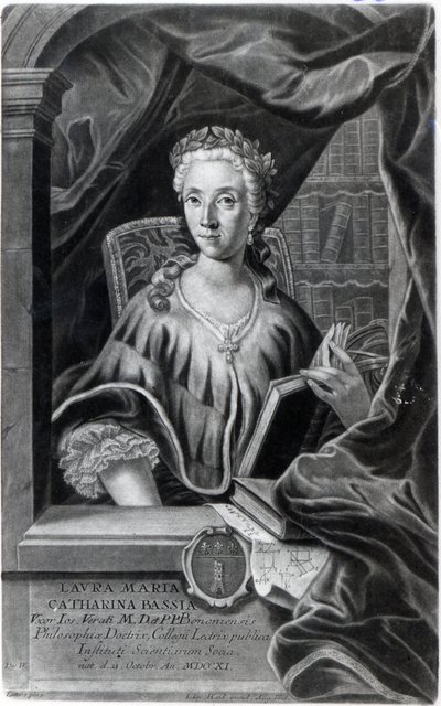 Johann Jakob Haid tarafından oyulmuş Laura Maria Caterina Bassi by Marco Alvise Pitteri