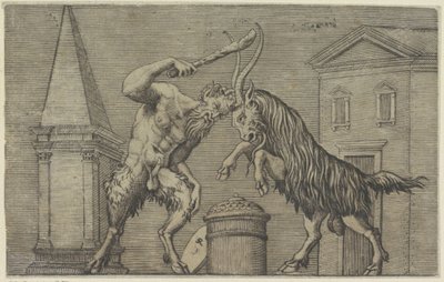 Savaşta Satyr ve koç Antik kabartmalar (dizi başlığı) by Marco Dente