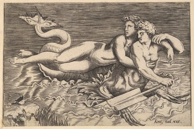 Roma İhtişamının Aynası: Bir Periyi Taşıyan Triton, 16. yüzyıl. by Marco Dente
