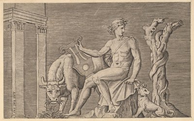 Roma Görkeminin Aynası: Apollon Admetus Sürülerine Bakıyor, 16. yüzyıl. by Marco Dente