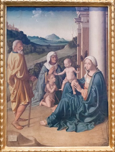 Aziz Elizabeth ve Genç John the Batist ile kutsal aile by Marco Palmezzano
