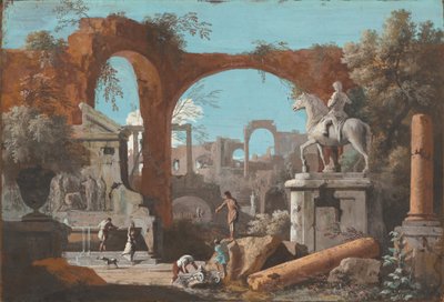Roma Harabelerinden Bir Capriccio by Marco Ricci