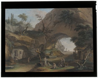 Rahiplerle Dağlık Manzara by Marco Ricci