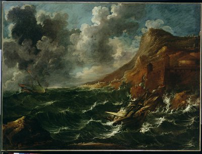 Fırtınada Gemiler, 1705-08 dolayları (tuval üzerine yağlı boya) by Marco Ricci