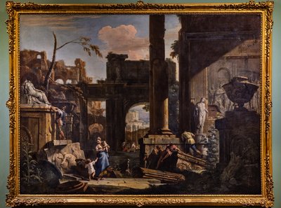 Kalıntılar ve figürlerle perspektif by Marco & Sebastiano (1659 1734) Ricci