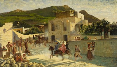 Capri'ye yürüyün, 1867 dolayları (tuval üzerine yağlıboya) by Marco di Gregorio