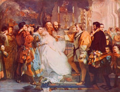 Shakespeare: Kahramanın Reddi, Hiçbir Şey Hakkında Çok Ado, Perde IV, Sahne 1 (renkli taş) by Marcus (after) Stone