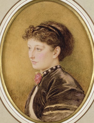 Kate Collins (kızlık soyadı Dickens) 1865 (kağıt üzerinde wc) by Marcus Stone