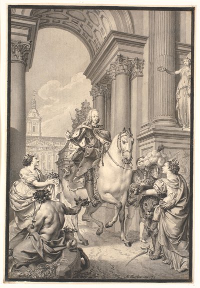 Resim için hazırlık: Danimarka ve Norveç, Chr. VI (Christiansborg 1794 ile yakıldı) by Marcus Tuscher