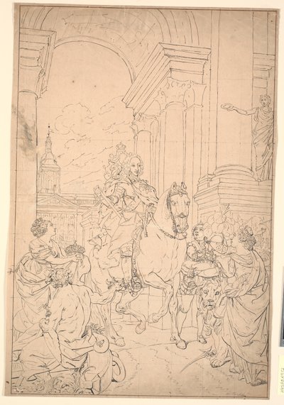 Resmin taslağı: Danimarka ve Norveç Chr. VI (Christiansborg 1794 ile yakıldı) by Marcus Tuscher