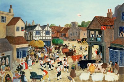 18. yüzyıl Mayfair sığır pazarı by Margaret Loxton