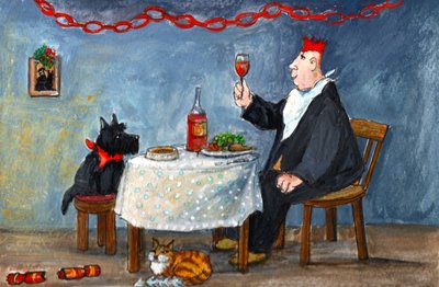 Noel Kutlaması, 2014 (kağıt üzerine guaj) by Margaret Loxton