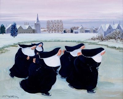 Manastırda Kış (kağıt üzerine guaj) by Margaret Loxton