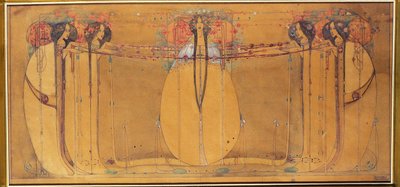 May Queen, Ingram Street Tearooms Paneli için Karikatür, c.1900 (kağıt üzerine suluboya) by Margaret Macdonald