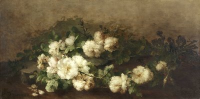 gitar ve gül ile natürmort by Margaretha Roosenboom