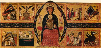 Bakire ve Çocuk Enthroned, Anlatı Sahneleriyle, c1263, 1911 by Margarito d