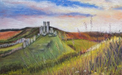 Korfe Kalesi, 2020 (pastel) by Margo Starkey