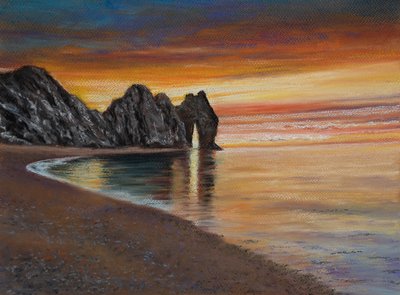 Durdle Kapı. Dorset, 2020 (pastel) by Margo Starkey