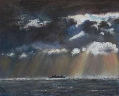 Denizde fırtınalar, 2022 (pastel) by Margo Starkey