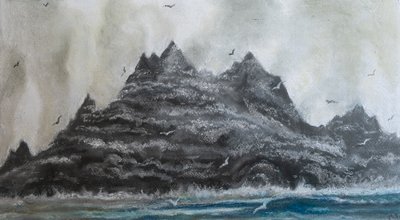 Çalkantılı denizler .S İrlanda, 2020 (pastel) by Margo Starkey
