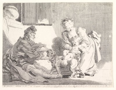 Çocuk ve Bulldog, 1778. by Marguerite Gerard