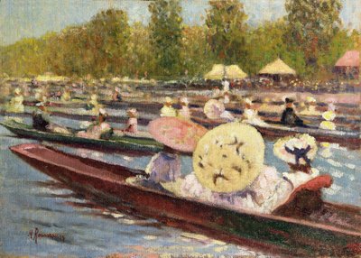 Regatta (tuval üzerine yağlı boya) by Marguerite Rousseau