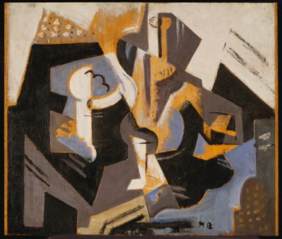 Kübist Mavi ve Gri Natürmort, c.1917 (gemide yağ) by Maria Blanchard