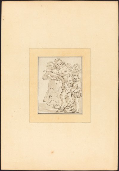 Solu işaret eden yaşlı adam by Maria Catharina Prestel after Adriaen Pietersz van de Venne