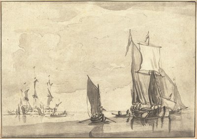 Deniz manzarası by Maria Catharina Prestel after Willem van de Velde the Younger