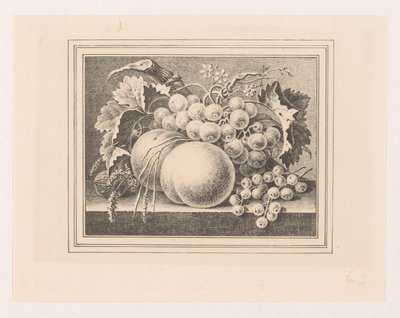 Bir çerçeve içinde meyve ile kompozisyon by Maria Geertruida de Goeje Barbiers (attributed to)