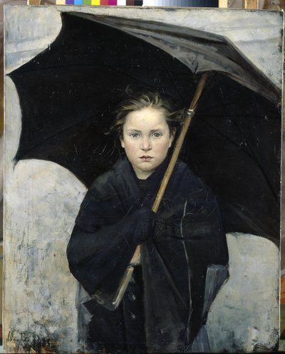 Şemsiye - Başkirtseva, Maria Konstantinovna (1860-1884) - 1883 - Tuval üzerine yağlı boya - 93x74 - Devlet Rus Müzesi, St. Petersburg by Maria Konstantinova Bashkirtseva