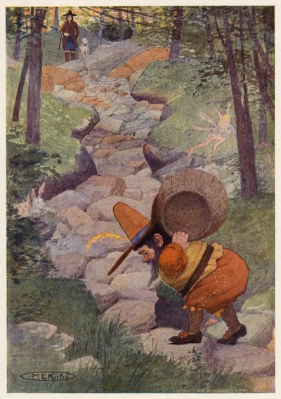Rip Van Winkle hikayesi için illüstrasyon (renkli taş baskı) by Maria Louise Kirk