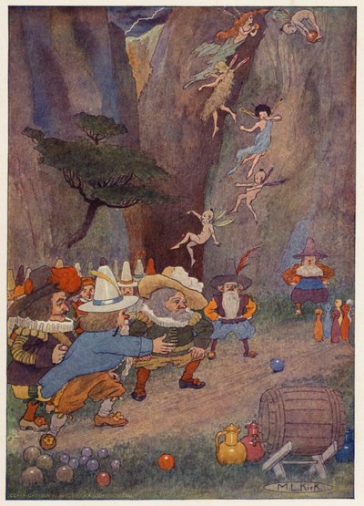 Rip Van Winkle hikayesi için illüstrasyon (renkli taş baskı) by Maria Louise Kirk