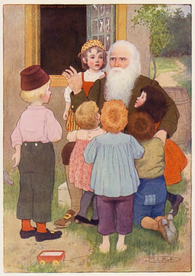 Rip Van Winkle hikayesi için illüstrasyon (renkli taş baskı) by Maria Louise Kirk