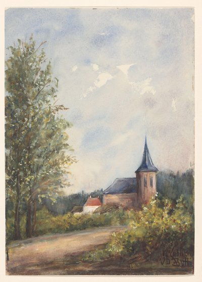 Kilise ile manzara by Maria Zubli van den Berch van Heemstede (signed by artist)
