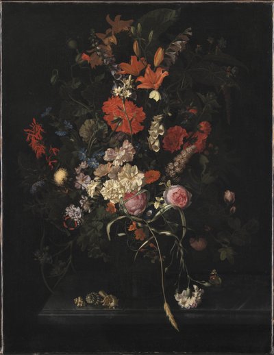 Cam Vazoda Çiçek Buketi by Maria van Oosterwijck
