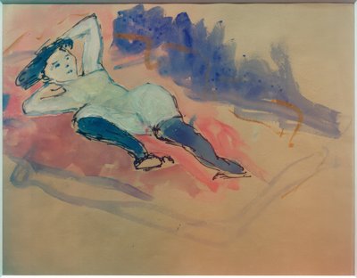 Helene ile mavi çorap by Marianne von Werefkin