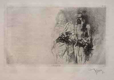 Kroki (İki Arap Figürü) by Mariano Fortuny y Marsal