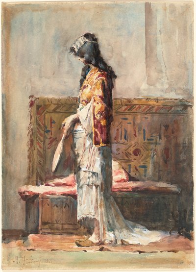 Geleneksel Kıyafetli Faslı Bir Kadın by Marià Fortuny