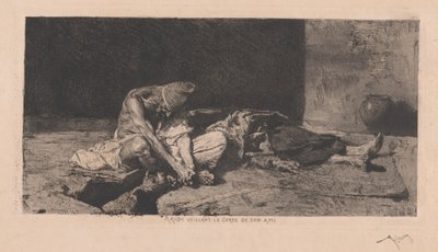 Arabe veillant le corps de son ami (Arkadaşının Bedenine Bakan Arap) by Marià Fortuny
